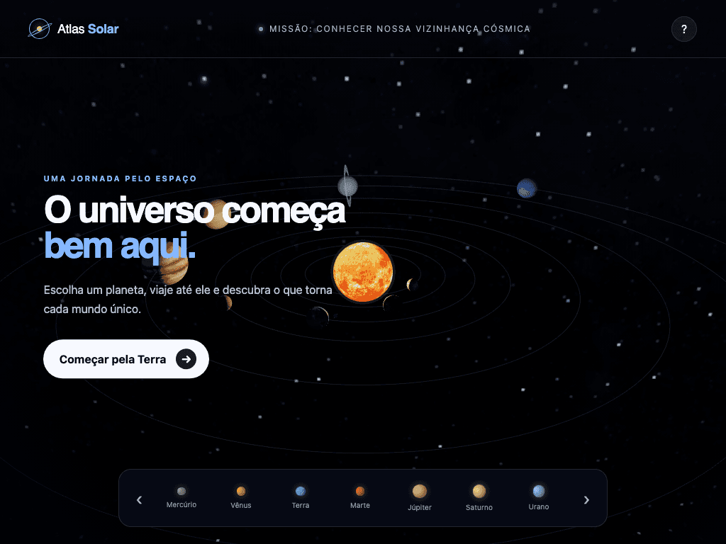 Atlas Solar interactive 3D solar-system explorer.